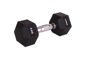 Hex dumbbell 8 kg - Rubber - Hexagonaal