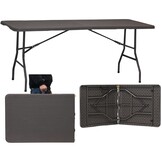 Inklapbare cateringtafel - Houten bord - Donkergrijs - 180x74 cm - 100kg belasting