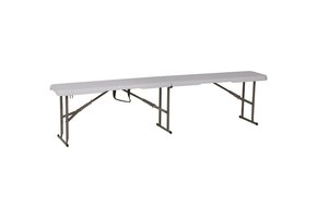 Inklapbare cateringbank - 183x28x43cm - Wit