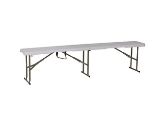 Inklapbare cateringbank - 183x28x43cm - Wit