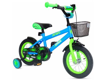 Kinderfiets 12 inch - blauw groen