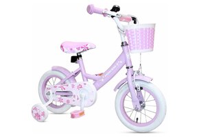 Meisjesfiets 12 inch - paars - prinses