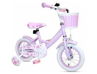 Meisjesfiets 12 inch - paars - prinses