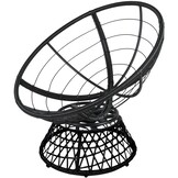 Draaibare tuinstoel - 360 graden - met kussen - lichtbeige