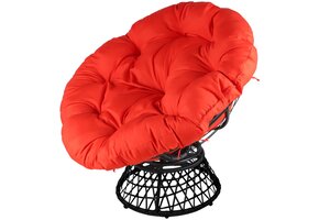 Draaistoel voor tuin - Rood - Met kussen - 360 graden