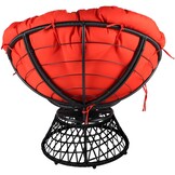 Draaistoel voor tuin - Rood - Met kussen - 360 graden