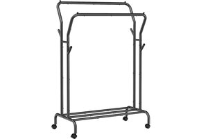 Kledingrek op wielen - Zwart - 103.5 x 52.5 x 155 cm