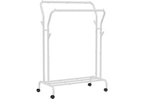 Kledingrek op wielen - staal - 103.5 x 52.5 x 155 cm