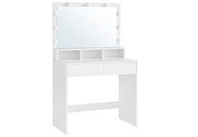 Kaptafel met spiegel - wit - 80 x 40 x 140 cm