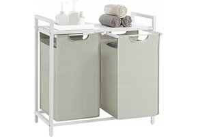 Badkamermeubel met wasmand  wit - 73 x 33 x 72 cm