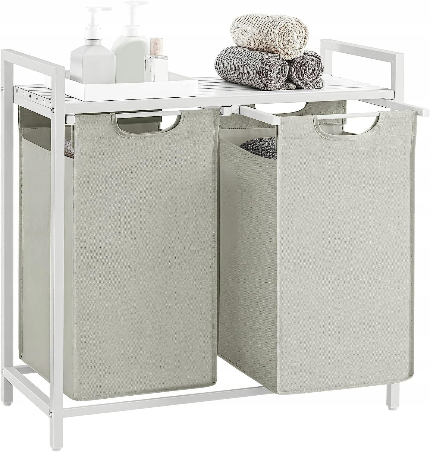 Badkamermeubel met wasmand  wit - 73 x 33 x 72 cm