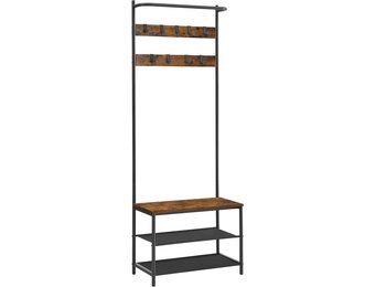 Kapstok met schoenenrek - Zwart - 64 x 32.2 x 180 cm