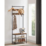 Kapstok met schoenenrek - Zwart - 64 x 32.2 x 180 cm