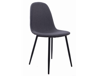 Donkergrijze eetkamerstoel zwarte poten - Stijlvol - Modern - Comfortabel