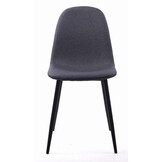 Donkergrijze eetkamerstoel zwarte poten - Stijlvol - Modern - Comfortabel