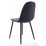 Donkergrijze eetkamerstoel zwarte poten - Stijlvol - Modern - Comfortabel