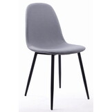 2x lichtgrijze eetkamerstoel zwarte poten