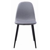 2x lichtgrijze eetkamerstoel zwarte poten