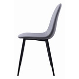 2x lichtgrijze eetkamerstoel zwarte poten