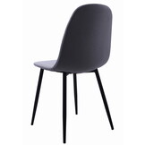 2x lichtgrijze eetkamerstoel zwarte poten