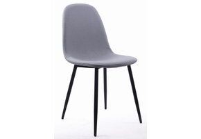 3x lichtgrijze eetkamerstoel zwarte poten - Stof