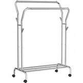 Kledingrek op wielen - zilver - 103,5 x 52,5 x 155 cm