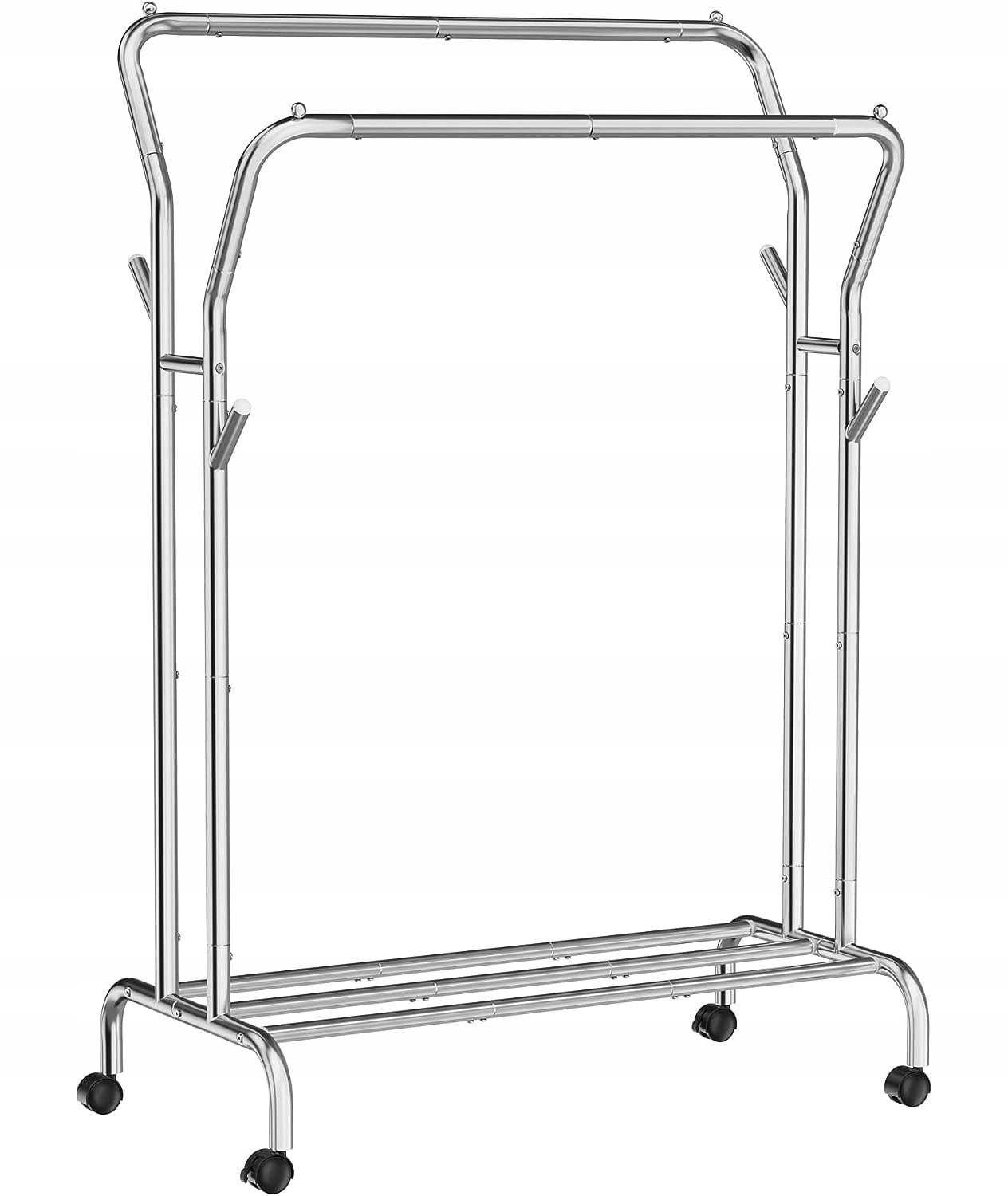 Kledingrek op wielen - zilver - 103,5 x 52,5 x 155 cm