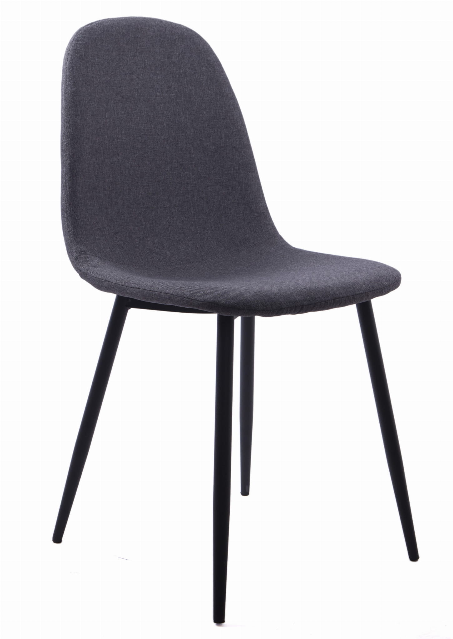 4x donkergrijze design stoel - zwart poten
