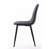 4x donkergrijze design stoel - zwart poten