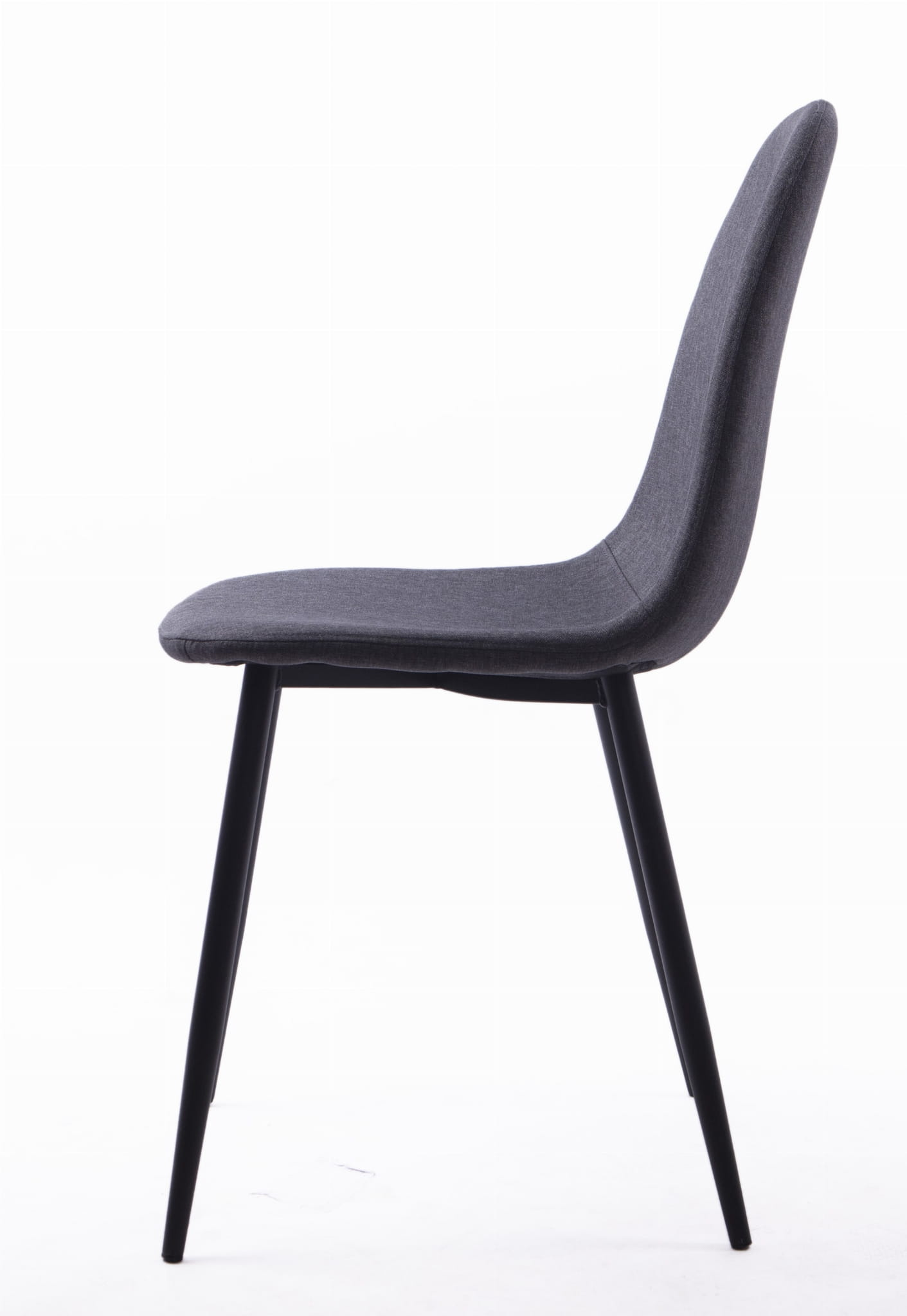 4x donkergrijze design stoel - zwart poten