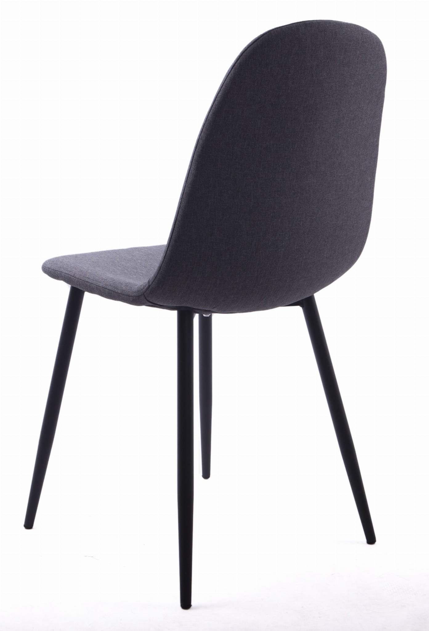 4x donkergrijze design stoel - zwart poten