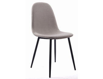 Beige eetkamerstoelen zwarte poten - 4 stuks