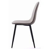 Beige eetkamerstoelen zwarte poten - 4 stuks