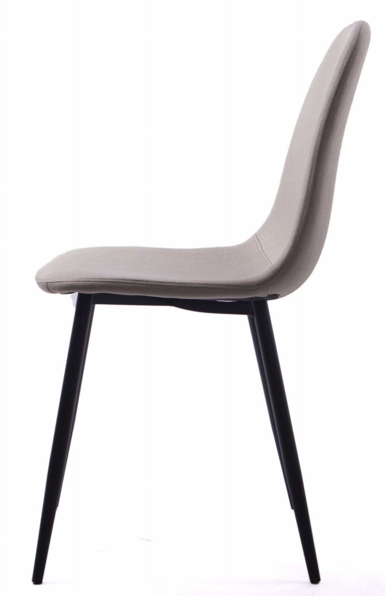 Beige eetkamerstoelen zwarte poten - 4 stuks