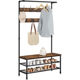 Kapstok met schoenenrek - Zwart - Metaal - 100 x 41,5 x 182 cm