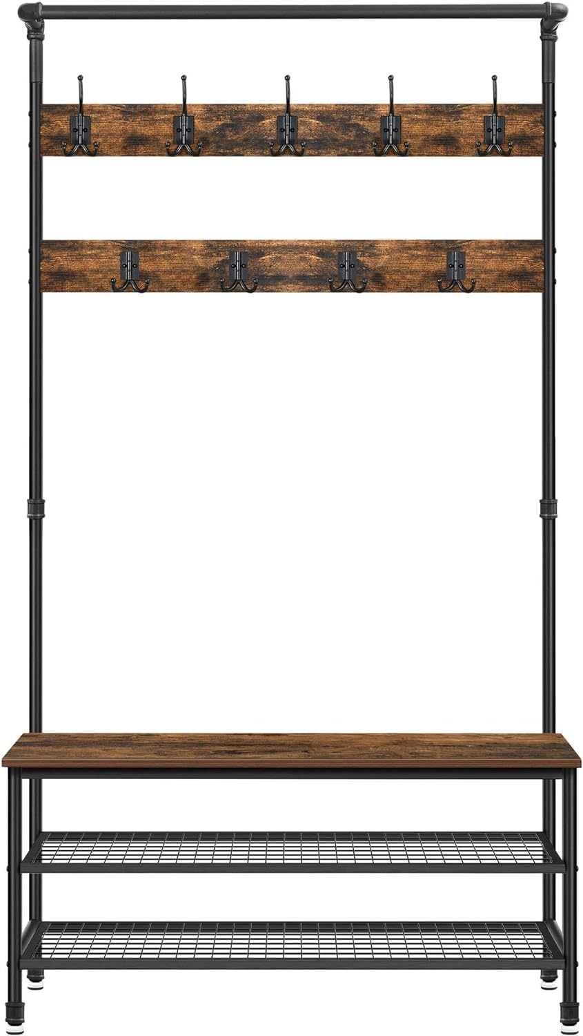 Kapstok met schoenenrek - Zwart - Metaal - 100 x 41,5 x 182 cm