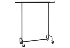 Kledingrek op wielen - Zwart - Staal - 150 x 45 x 160 cm