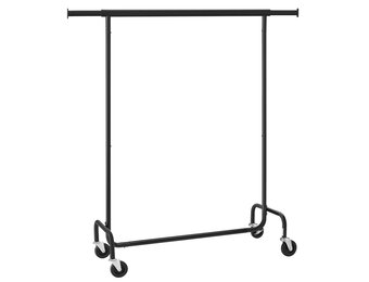 Kledingrek op wielen - Zwart - Staal - 150 x 45 x 160 cm