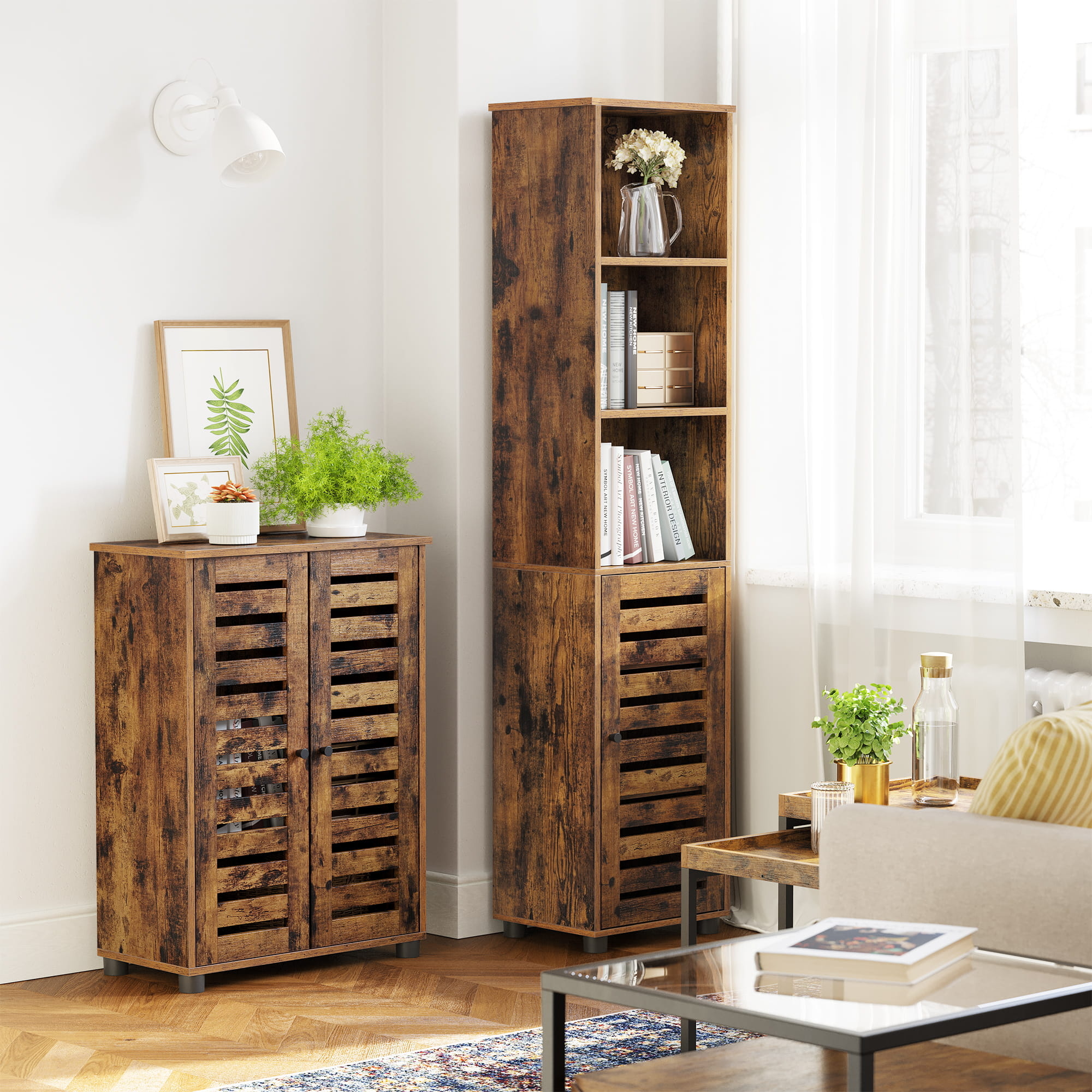 Landelijke badkamerkast bruin - 60 x 30 x 82 cm