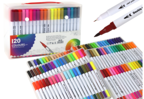 Dubbelzijdige viltstiften - 120 kleuren - Organizer