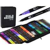 Dubbelzijdige brush pennen set - 120 kleuren - Etui - 21x15x4cm