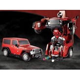 Transformatie speelgoedauto rood - Robot - Op afstand bestuurbaar - RC - Jeep