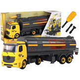 Speelgoed tankwagen bouwpakket DIY - Geel - Licht en geluid