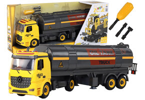 Speelgoed tankwagen bouwpakket DIY - Geel - Licht en geluid