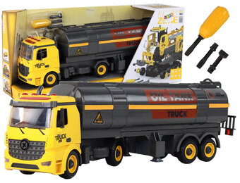 Speelgoed tankwagen bouwpakket DIY - Geel - Licht en geluid