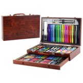 Tekenkoffer met inhoud - Hout - 123 elementen