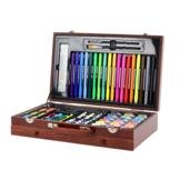 Tekenkoffer met inhoud - Hout - 123 elementen