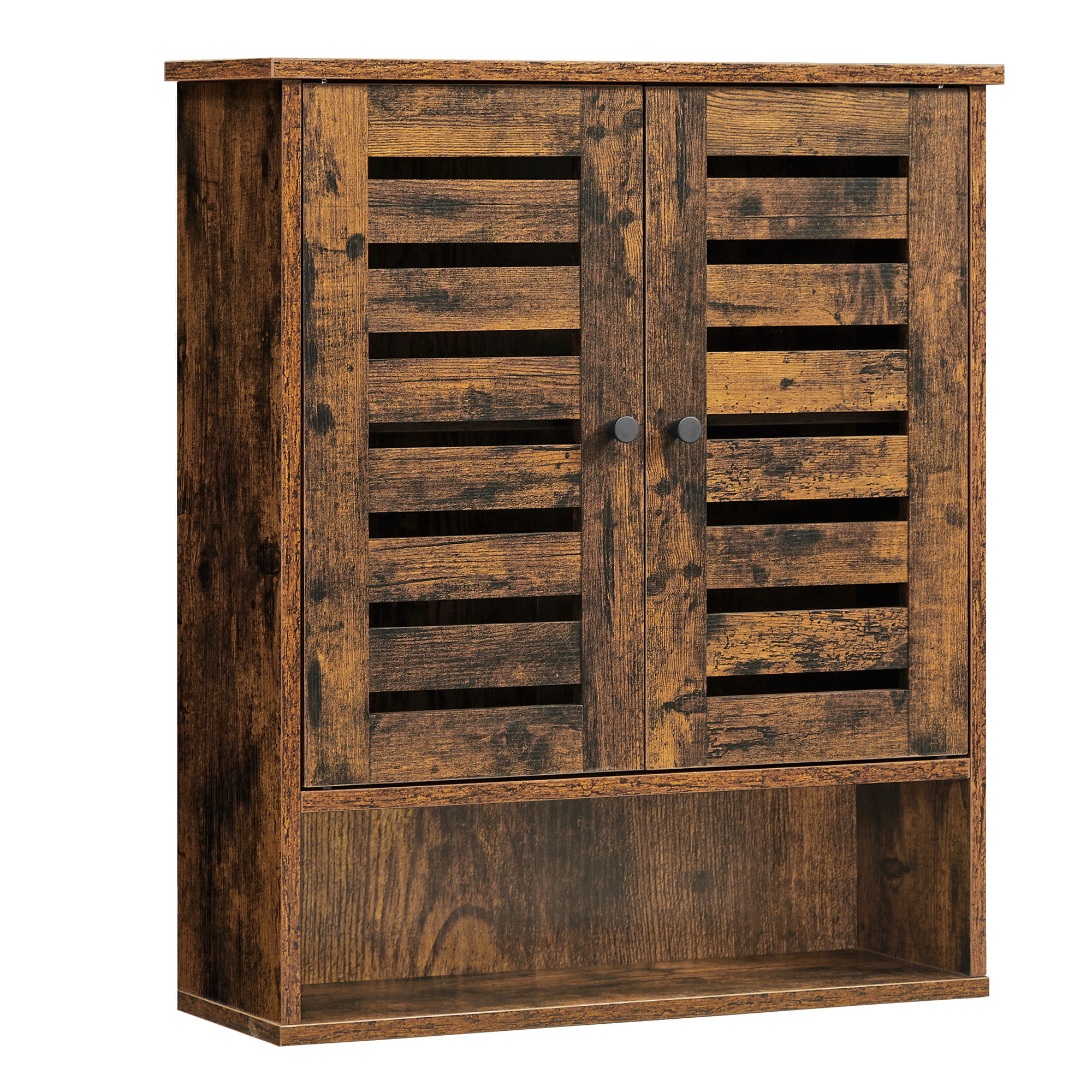 Houten badkamerkast vintage - 60 x 20 x 70 cm - bruin