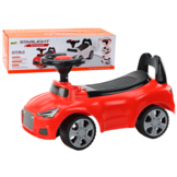Loopauto - met rugleuning - met opbergbox - rood