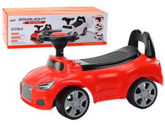 Loopauto - met rugleuning - met opbergbox - rood